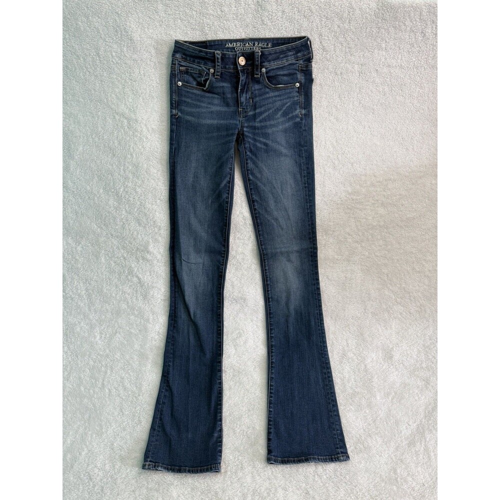 American Eagle Super Stretch Skinny Kick Jeans Womens Size 2 Dark Wash